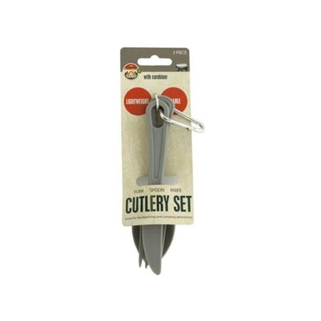 KOLE IMPORTS Kole Imports HI006-72 Camping Cutlery Set with Carabiner - Pack of 72 HI006-72